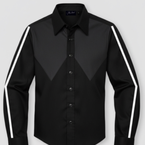 Black Geometric Panel Shirt